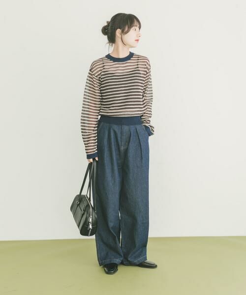 URBAN RESEARCH ITEMS / アーバンリサーチ アイテムズ ニット・セーター | シアーボーダーロングスリーブニット | 詳細14