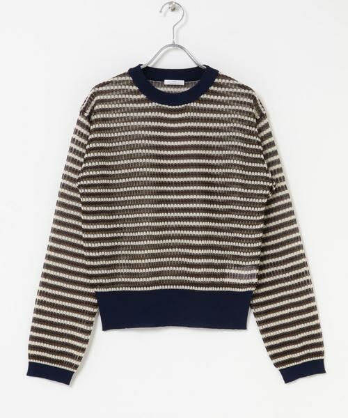 URBAN RESEARCH ITEMS / アーバンリサーチ アイテムズ ニット・セーター | シアーボーダーロングスリーブニット | 詳細15