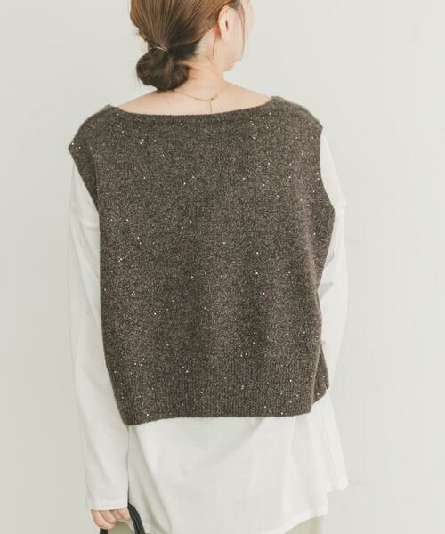 URBAN RESEARCH ITEMS / アーバンリサーチ アイテムズ ニット・セーター | スパンコールVネックニットベスト | 詳細2