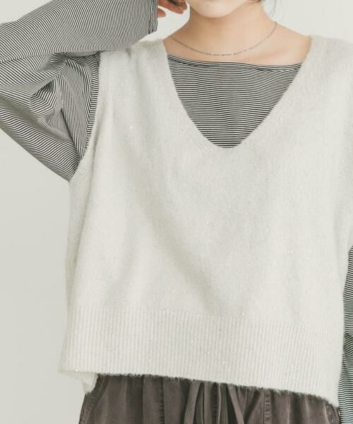 URBAN RESEARCH ITEMS / アーバンリサーチ アイテムズ ニット・セーター | スパンコールVネックニットベスト | 詳細13