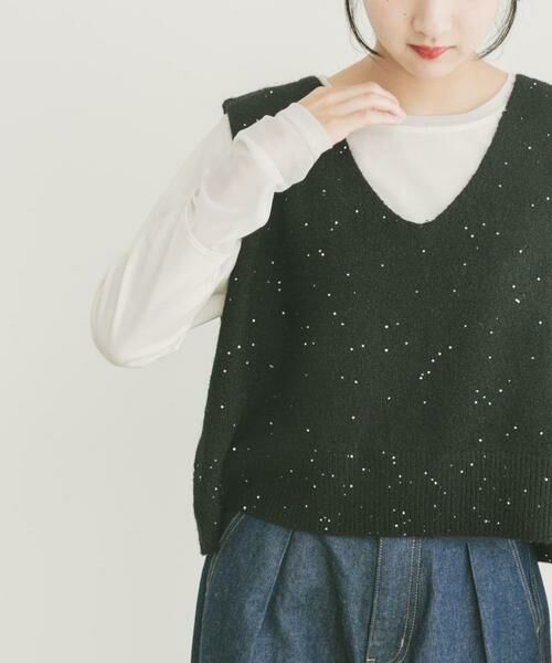 URBAN RESEARCH ITEMS / アーバンリサーチ アイテムズ ニット・セーター | スパンコールVネックニットベスト | 詳細19