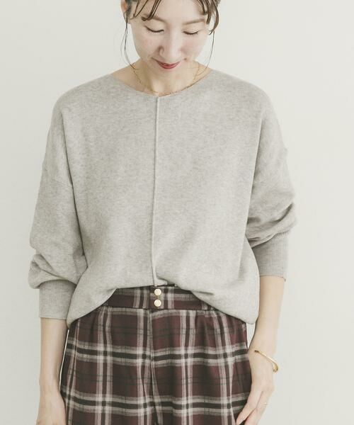 URBAN RESEARCH ITEMS / アーバンリサーチ アイテムズ ニット・セーター | 『洗濯可』アウトリンキングVネックニット（ライトグレー）