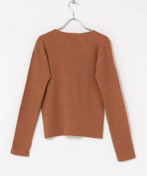 洗濯可』フワフワリブVネックニット （ニット・セーター