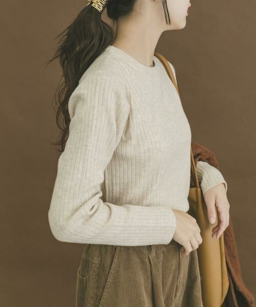 フワフワクルーネックリブニット （ニット・セーター）｜URBAN