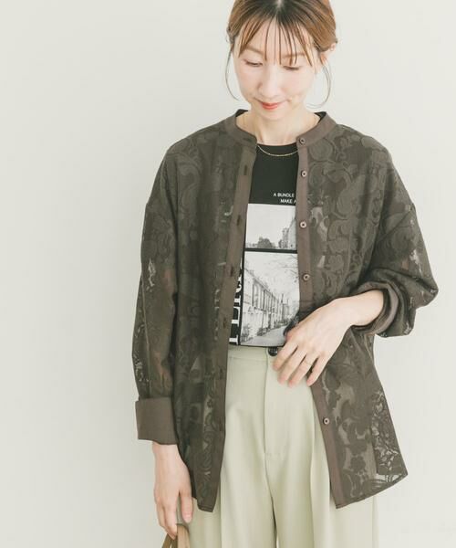 URBAN RESEARCH ITEMS / アーバンリサーチ アイテムズ シャツ・ブラウス | ペイズリーレースバンドカラーシャツ | 詳細1