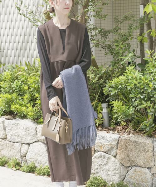 ebure⭐︎大人ジャンバースカート⭐︎38 ライトウールシャンブレー タイトスカート｜ebure(エブール