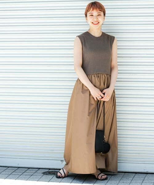 URBAN RESEARCH ITEMS / アーバンリサーチ アイテムズ ワンピース | リブニットドッキングワンピース(モカ)