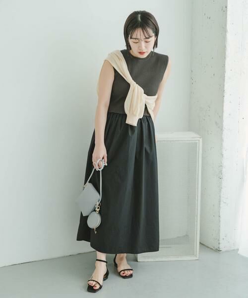 URBAN RESEARCH ITEMS / アーバンリサーチ アイテムズ ワンピース | リブニットドッキングワンピース(チャコールグレー)