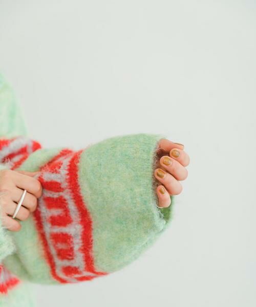 URBAN RESEARCH ITEMS / アーバンリサーチ アイテムズ ニット・セーター | シャギーボーダーロゴニット | 詳細12