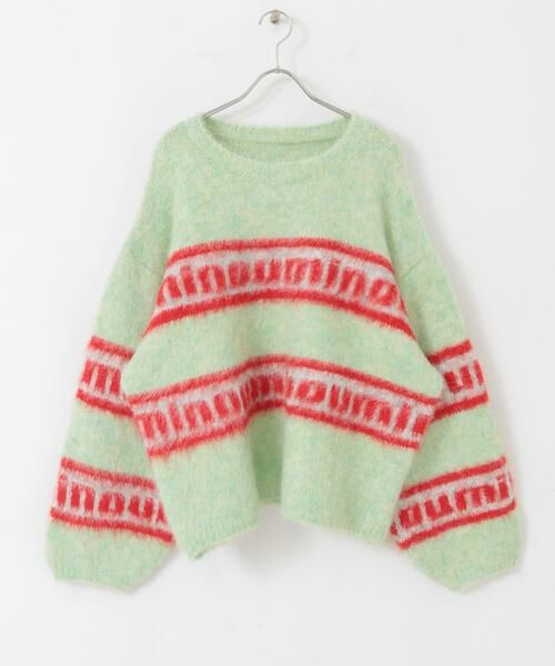 URBAN RESEARCH ITEMS / アーバンリサーチ アイテムズ ニット・セーター | シャギーボーダーロゴニット | 詳細14
