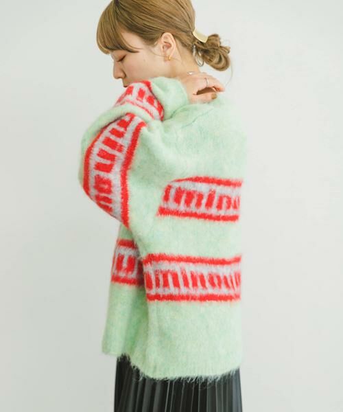 URBAN RESEARCH ITEMS / アーバンリサーチ アイテムズ ニット・セーター | シャギーボーダーロゴニット | 詳細3