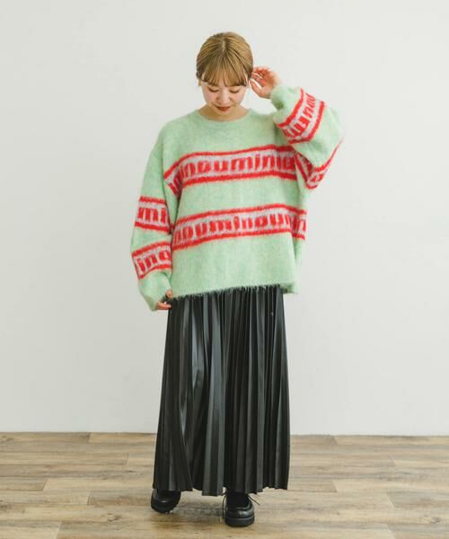 URBAN RESEARCH ITEMS / アーバンリサーチ アイテムズ ニット・セーター | シャギーボーダーロゴニット | 詳細5