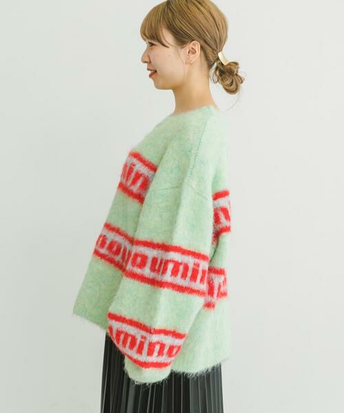 URBAN RESEARCH ITEMS / アーバンリサーチ アイテムズ ニット・セーター | シャギーボーダーロゴニット | 詳細9