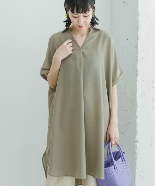 URBAN RESEARCH ITEMS / アーバンリサーチ アイテムズ チュニック | スキッパーフレンチチュニック(カーキ)