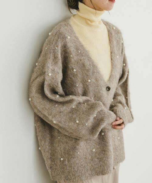 URBAN RESEARCH ITEMS/アーバンリサーチ アイテムズ シャギーパールカーディガン ベージュ FREE