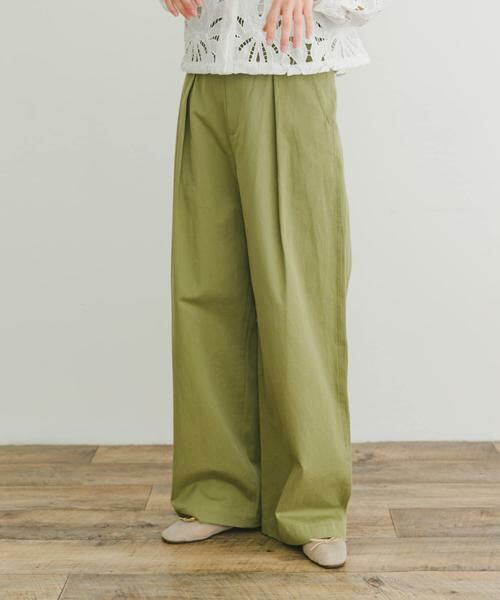 URBAN RESEARCH ITEMS / アーバンリサーチ アイテムズ その他パンツ | コットンタックワイドパンツ(カーキ)