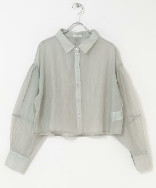 URBAN RESEARCH ITEMS / アーバンリサーチ アイテムズ シャツ・ブラウス | シアークロップドボリュームスリーブシャツ(ミント)