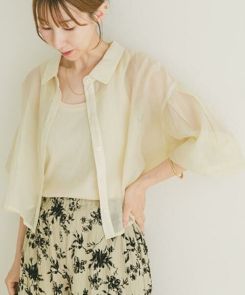 URBAN RESEARCH ITEMS / アーバンリサーチ アイテムズ シャツ・ブラウス | シアークロップドボリュームスリーブシャツ(オフホワイト)