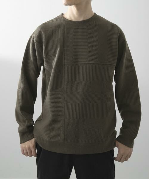 URBAN RESEARCH ITEMS / アーバンリサーチ アイテムズ Tシャツ | キリカエ ジャカード クルーネックtops | 詳細1