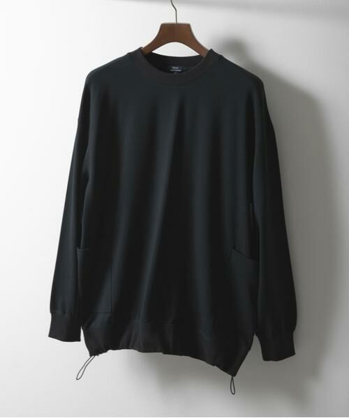 URBAN RESEARCH ITEMS/アーバンリサーチ アイテムズ サイドストレージ長袖ポンチTops ブラック L URBAN RESEARCH ITEMS/アーバンリサーチ アイテムズ サイドストレージ長袖ポンチTops ブラック L