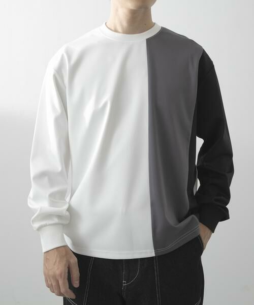 URBAN RESEARCH ITEMS / アーバンリサーチ アイテムズ Tシャツ | ポンチ切替 ロングスリーブ Tops | 詳細9