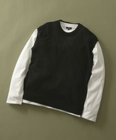 URBAN RESEARCH ITEMS / アーバンリサーチ アイテムズ ニット・セーター | ワッフルニットベスト＋ロングTシャツSET