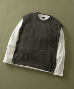 URBAN RESEARCH ITEMS / アーバンリサーチ アイテムズ ニット・セーター | ワッフルニットベスト＋ロングTシャツSET