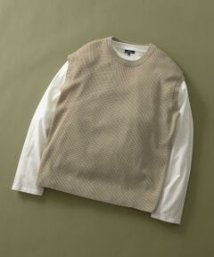 URBAN RESEARCH ITEMS / アーバンリサーチ アイテムズ ニット・セーター | ワッフルニットベスト＋ロングTシャツSET