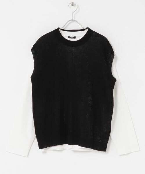 URBAN RESEARCH ITEMS / アーバンリサーチ アイテムズ ニット・セーター | ワッフルニットベスト＋ロングTシャツSET | 詳細1