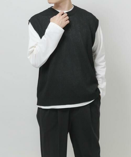 URBAN RESEARCH ITEMS / アーバンリサーチ アイテムズ ニット・セーター | ワッフルニットベスト＋ロングTシャツSET | 詳細4