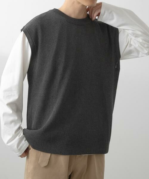URBAN RESEARCH ITEMS / アーバンリサーチ アイテムズ ニット・セーター | ワッフルニットベスト＋ロングTシャツSET | 詳細4