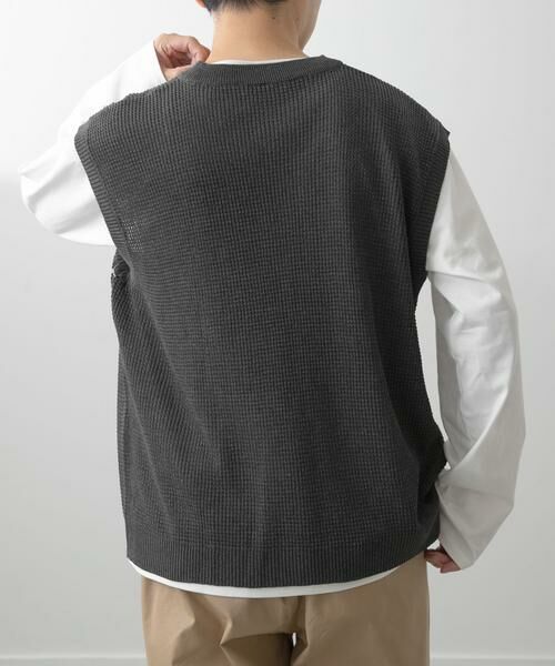 URBAN RESEARCH ITEMS / アーバンリサーチ アイテムズ ニット・セーター | ワッフルニットベスト＋ロングTシャツSET | 詳細6