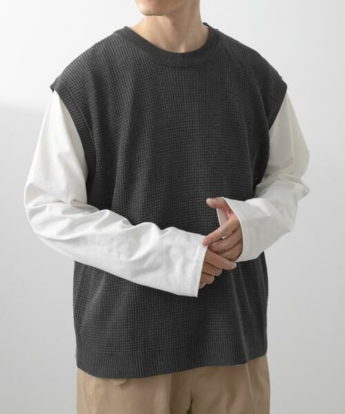 URBAN RESEARCH ITEMS / アーバンリサーチ アイテムズ ニット・セーター | ワッフルニットベスト＋ロングTシャツSET | 詳細7