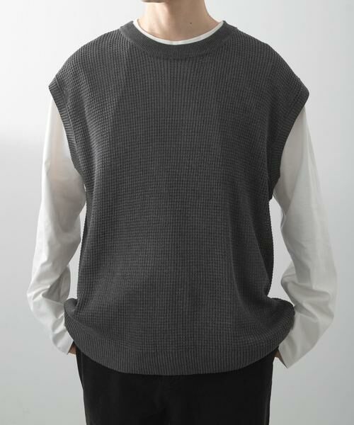 URBAN RESEARCH ITEMS / アーバンリサーチ アイテムズ ニット・セーター | ワッフルニットベスト＋ロングTシャツSET | 詳細9