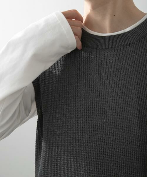URBAN RESEARCH ITEMS / アーバンリサーチ アイテムズ ニット・セーター | ワッフルニットベスト＋ロングTシャツSET | 詳細11