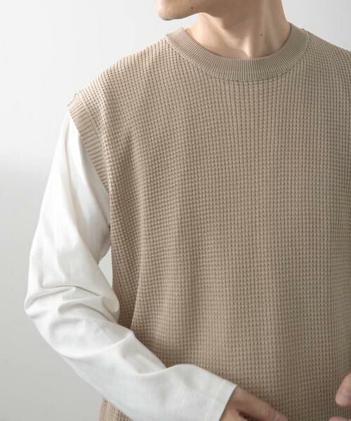 URBAN RESEARCH ITEMS / アーバンリサーチ アイテムズ ニット・セーター | ワッフルニットベスト＋ロングTシャツSET | 詳細30
