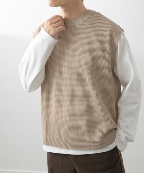 URBAN RESEARCH ITEMS / アーバンリサーチ アイテムズ ニット・セーター | ワッフルニットベスト＋ロングTシャツSET | 詳細22