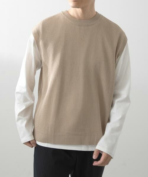 URBAN RESEARCH ITEMS / アーバンリサーチ アイテムズ ニット・セーター | ワッフルニットベスト＋ロングTシャツSET | 詳細27