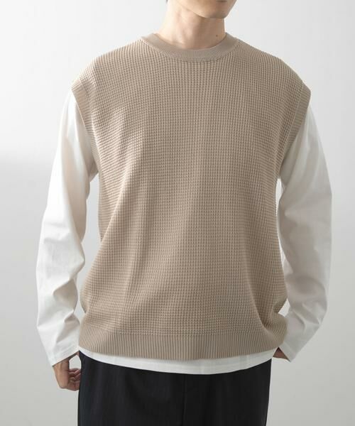 URBAN RESEARCH ITEMS / アーバンリサーチ アイテムズ ニット・セーター | ワッフルニットベスト＋ロングTシャツSET | 詳細28