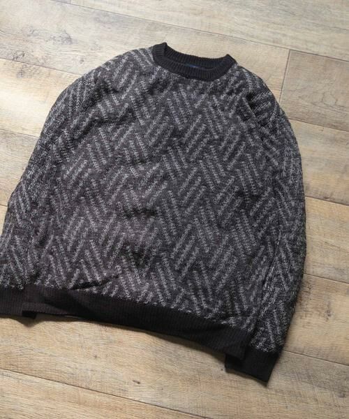 URBAN RESEARCH ITEMS / アーバンリサーチ アイテムズ ニット・セーター | ミックスカラー プルオーバー ニット(ブラック)
