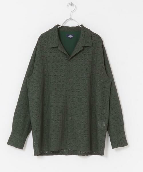 URBAN RESEARCH ITEMS/アーバンリサーチ アイテムズ ジオメレースオープンカラーシャツ オリーブ M URBAN RESEARCH ITEMS/アーバンリサーチ アイテムズ ジオメレースオープンカラーシャツ オリーブ M