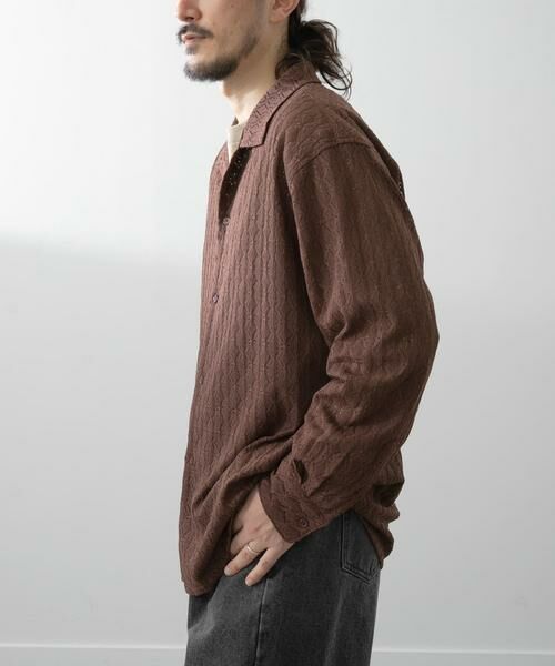 URBAN RESEARCH ITEMS / アーバンリサーチ アイテムズ シャツ・ブラウス | ジオメレースオープンカラーシャツ | 詳細9