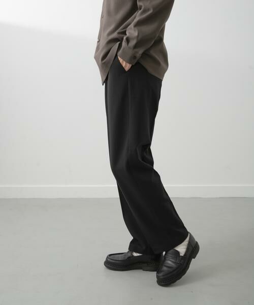 イタリア名品【D'ARCHIVIO】ブラックリネンテーパードスラックス　Ｍ相当 イタリア名品【D'ARCHIVIO】ブラックリネンテーパードスラックス