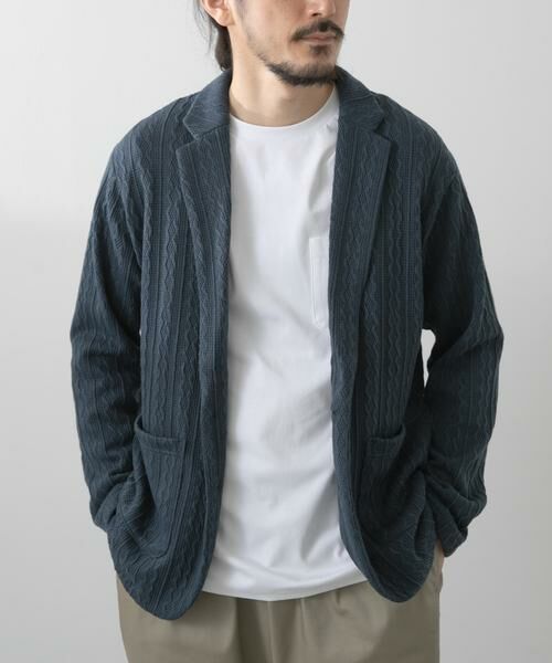 URBAN RESEARCH ITEMS/アーバンリサーチ アイテムズ ニット テーラード ジャケット ネイビー L URBAN RESEARCH ITEMS/アーバンリサーチ アイテムズ ニット テーラード ジャケット ネイビー L