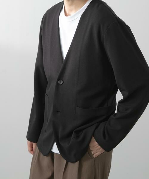URBAN RESEARCH ITEMS / アーバンリサーチ アイテムズ ノーカラージャケット | クレープジョーゼットノーラペルジャケット | 詳細1