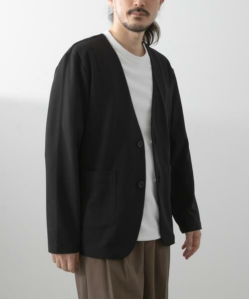 URBAN RESEARCH ITEMS / アーバンリサーチ アイテムズ ノーカラージャケット | クレープジョーゼットノーラペルジャケット | 詳細3