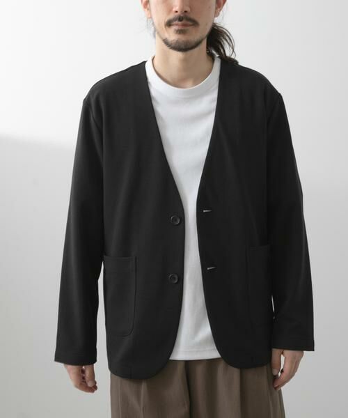 URBAN RESEARCH ITEMS / アーバンリサーチ アイテムズ ノーカラージャケット | クレープジョーゼットノーラペルジャケット | 詳細4