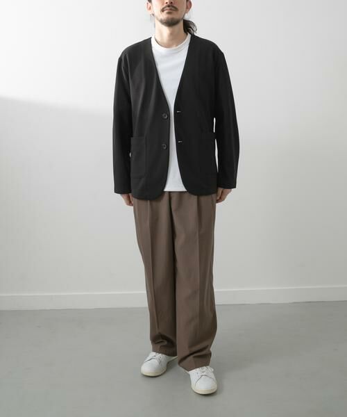 URBAN RESEARCH ITEMS / アーバンリサーチ アイテムズ ノーカラージャケット | クレープジョーゼットノーラペルジャケット | 詳細5