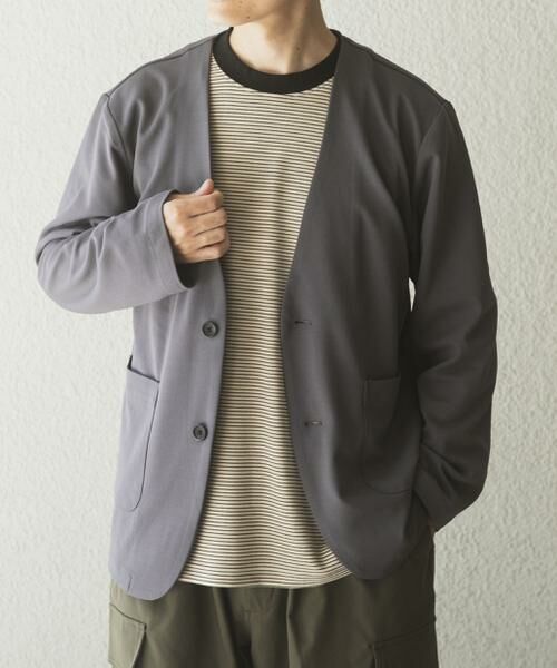 URBAN RESEARCH ITEMS / アーバンリサーチ アイテムズ ノーカラージャケット | クレープジョーゼットノーラペルジャケット | 詳細11