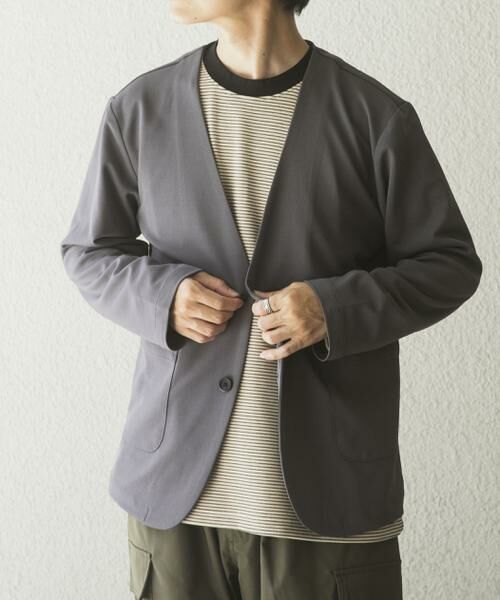 URBAN RESEARCH ITEMS / アーバンリサーチ アイテムズ ノーカラージャケット | クレープジョーゼットノーラペルジャケット | 詳細13